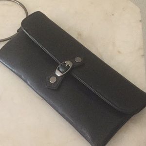 Victoria Secret black leather clutch